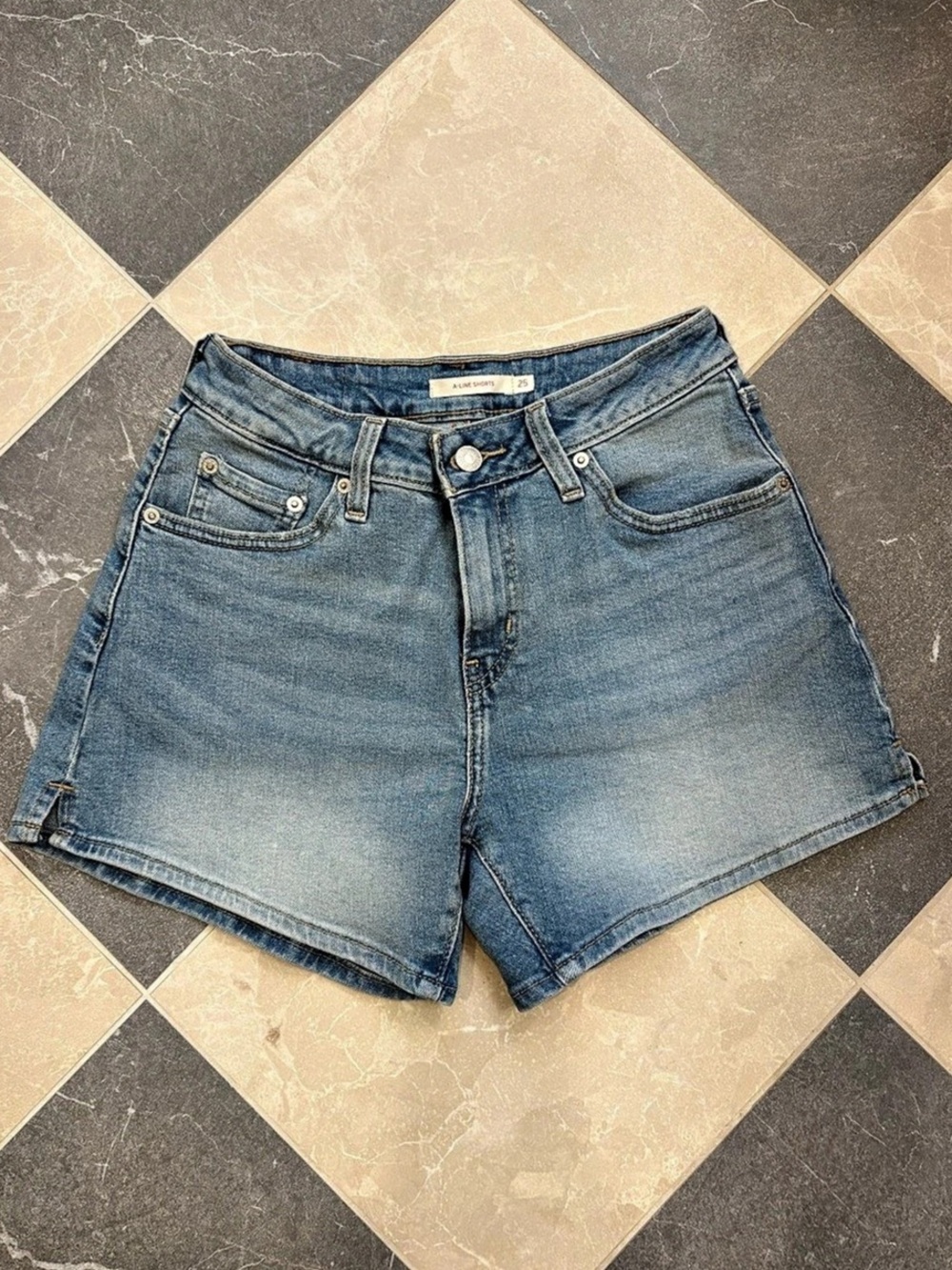 Levi's A-Line Shorts Denim Jean Shorts Blue Waist 25